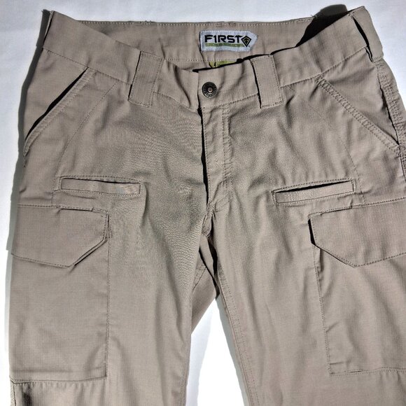 FIRST TACTICAL PANTS wms  8 Tall  Defender-124002  Tan  Pockets  Double Knee EUC - Picture 2 of 12